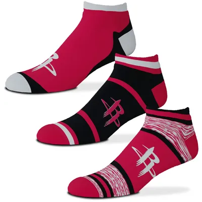 Houston Rockets For Bare Feet Cash Three-Pack Ankle Socks