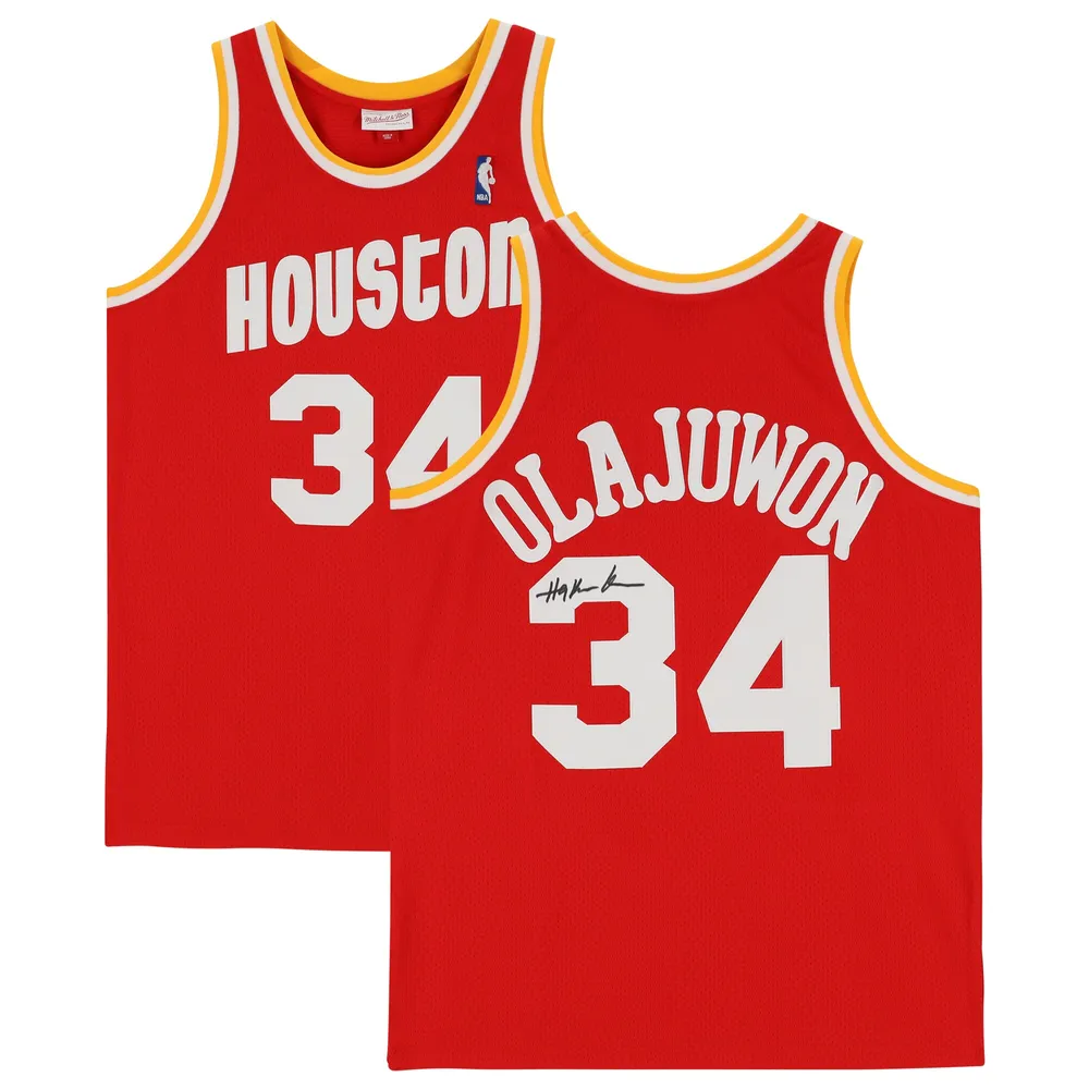 Men's Mitchell & Ness Hakeem Olajuwon Red Houston Rockets 1993-94