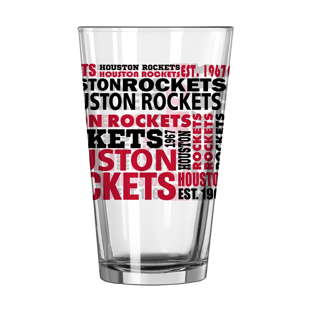 Rockets de Houston 16 oz. Verre à pinte esprit d'équipe