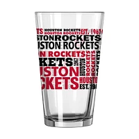 Rockets de Houston 16 oz. Verre à pinte esprit d'équipe