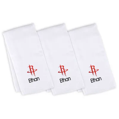 Houston Rockets Infant Personalized Burp Cloth 3-Pack - White