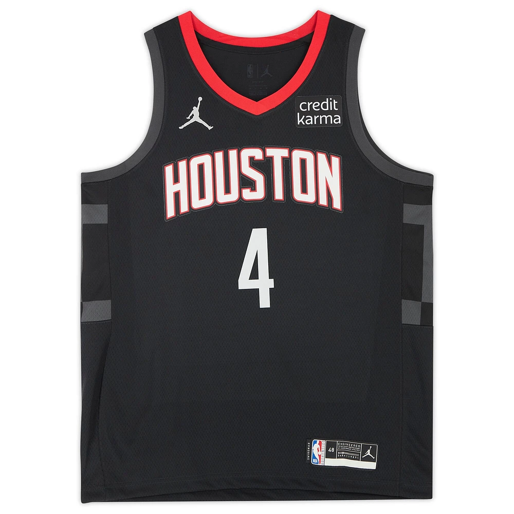 Maillot Jordan Brand Swingman 2021-22 autographié par Jalen Green Black Houston Rockets