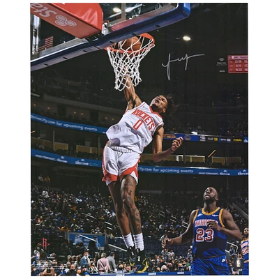 Photographie autographiée de 16" x 20" de Jalen Green des Houston Rockets lors du match Dunk vs. Warriors