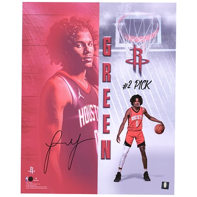 Photographie de 16" x 20" autographiée par Jalen Green pour la séance photo des recrues des Houston Rockets