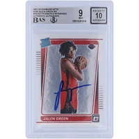 Jalen Green Houston Rockets Carte Rookie authentifiée 9/10 2021-22 Panini Donruss Optic Rated #159 Beckett Fanatics Witnessed