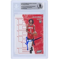 Jalen Green Houston Rockets Autographié 2021-22 Panini Player of the Day #52 Beckett Fanatics Witnessed Rookie Card Authentifié