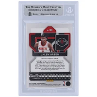 Carte de recrue authentifiée 2021-22 Panini Prizm #306 signée Jalen Green Houston Rockets avec l'inscription « Unicorn » et présentée par les fans de Beckett