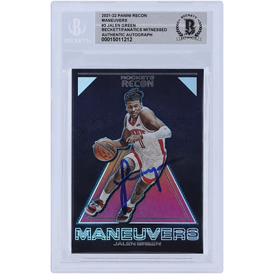 Jalen Green Houston Rockets Autographié 2021-22 Panini Recon Maneuvers #3 Beckett Fanatics Witnessed Authenticated 10 Rookie Card