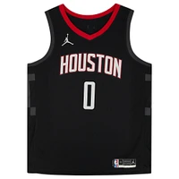Maillot Swingman Jordan Black Statement Edition 2021 autographié par Jalen Green des Houston Rockets avec inscription « 2021 #2 Draft Pick »