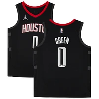 Maillot Swingman Jordan Black Statement Edition 2021 autographié par Jalen Green des Houston Rockets avec inscription « 2021 #2 Draft Pick »