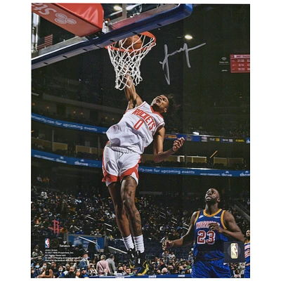 Photographie autographiée de 20,3 x 25,4 cm de Jalen Green des Houston Rockets lors du match Dunk vs. Warriors