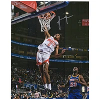 Photographie autographiée de 20,3 x 25,4 cm de Jalen Green des Houston Rockets lors du match Dunk vs. Warriors