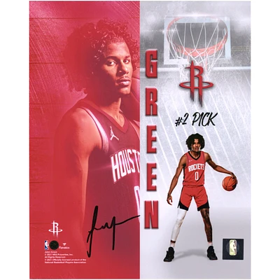 Photographie de 8" x 10" autographiée par Jalen Green pour une séance photo de recrue des Houston Rockets