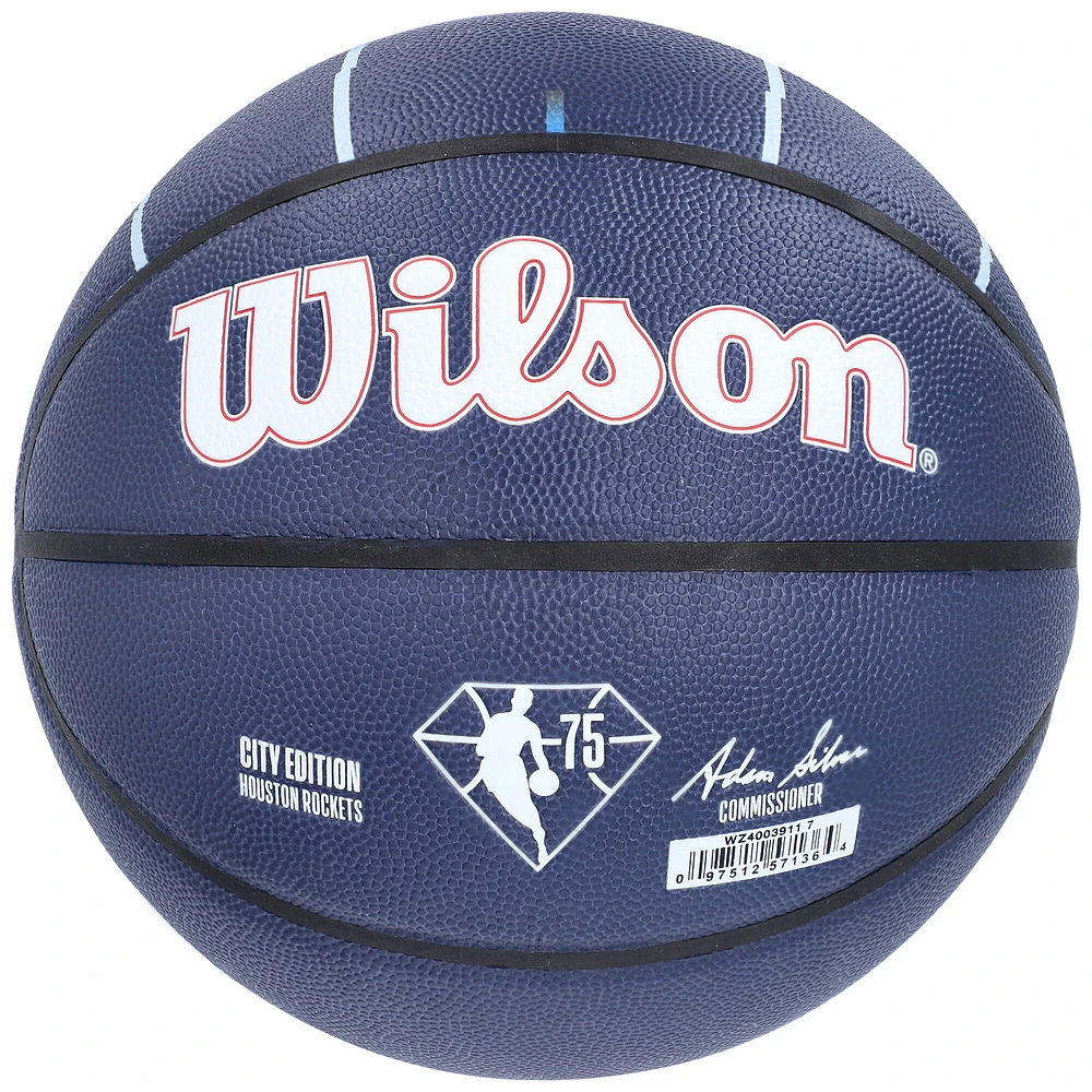Ballon de basket-ball de collection autographié par Jalen Green Houston Rockets City Edition