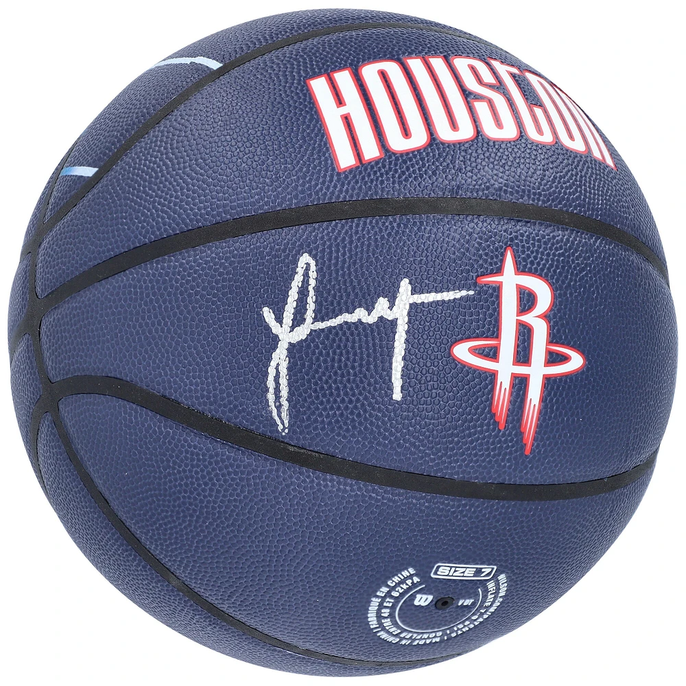 Ballon de basket-ball de collection autographié par Jalen Green Houston Rockets City Edition