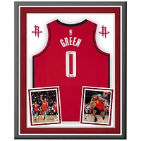 Maillot Nike Swingman rouge emblématique de luxe encadré et autographié par Jalen Green des Houston Rockets avec inscription « 2021 #2 Pick »