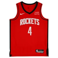 Maillot Nike Icon Swingman #4 rouge autographié par Jalen Green des Houston Rockets pour la saison 2022-23