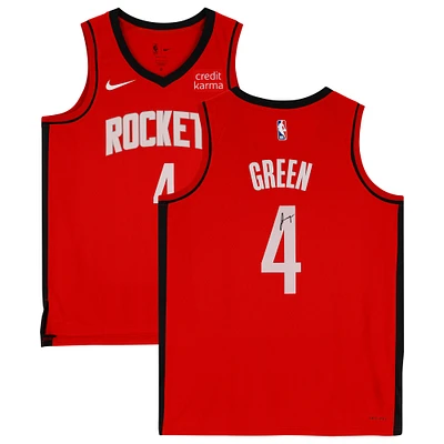 Maillot Nike Icon Swingman #4 rouge autographié par Jalen Green des Houston Rockets pour la saison 2022-23