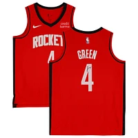 Maillot Nike Icon Swingman #4 rouge autographié par Jalen Green des Houston Rockets pour la saison 2022-23