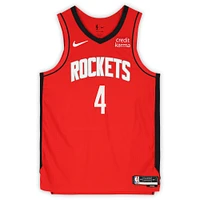 Maillot authentique Nike Icon Edition rouge autographié par Jalen Green Houston Rockets avec patch