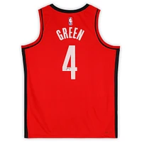 Maillot Swingman Nike Icon Edition rouge dédicacé par Jalen Green des Houston Rockets