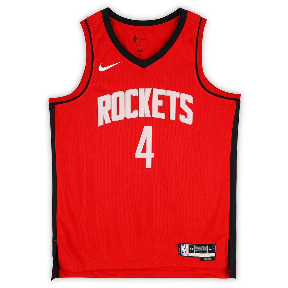 Maillot Swingman Nike Icon Edition rouge dédicacé par Jalen Green des Houston Rockets
