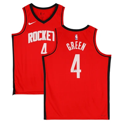 Maillot Swingman Nike Icon Edition rouge dédicacé par Jalen Green des Houston Rockets