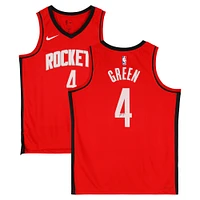 Maillot Swingman Nike Icon Edition rouge dédicacé par Jalen Green des Houston Rockets