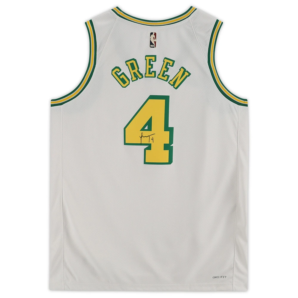 Maillot Nike Classic Edition Swingman blanc autographié par Jalen Green des Houston Rockets 2022-23
