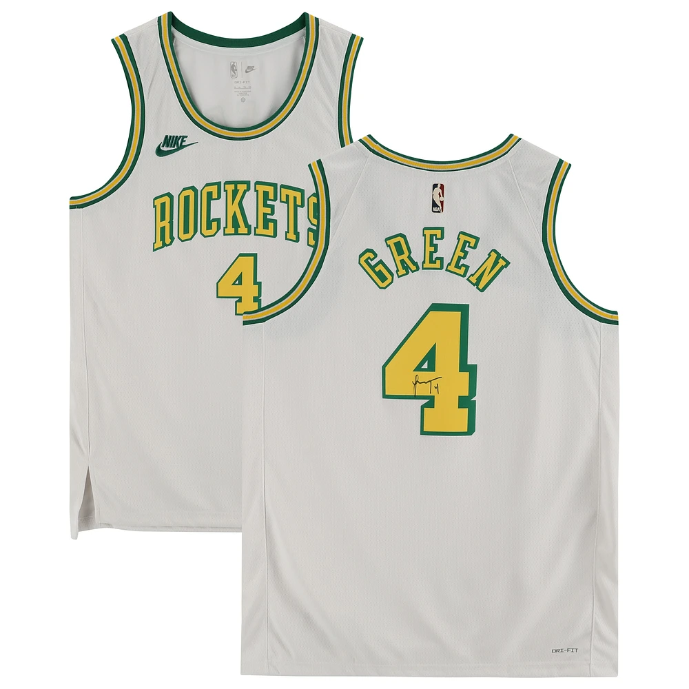 Maillot Nike Classic Edition Swingman blanc autographié par Jalen Green des Houston Rockets 2022-23