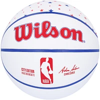 Ballon de basket-ball de collection Wilson City Edition 2023-24 autographié par Jalen Green Houston Rockets