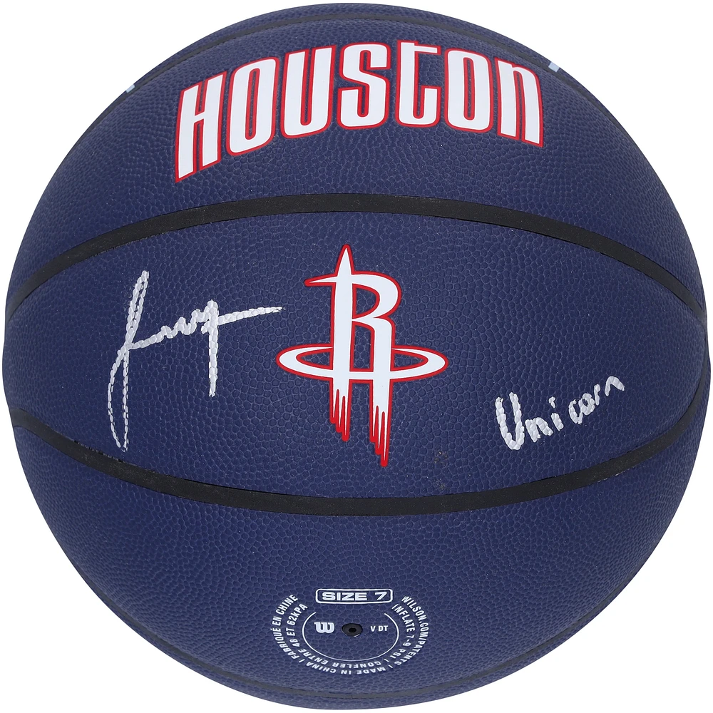 Jalen Green Houston Rockets Autographed Wilson City Collector Basketball with "Unicorn" Inscription
