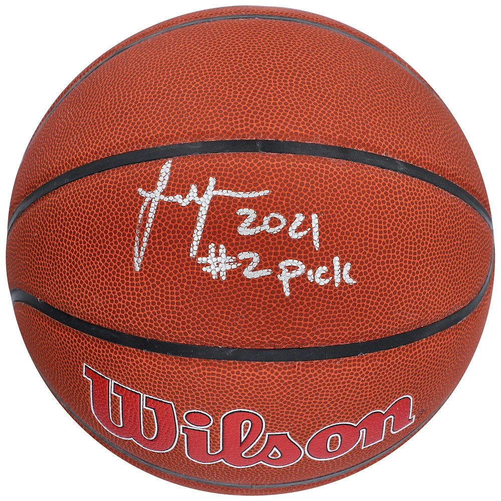 Jalen Green Houston Rockets Autographed Wilson Team Logo Basketball with "2021 #2 Pick" Inscription