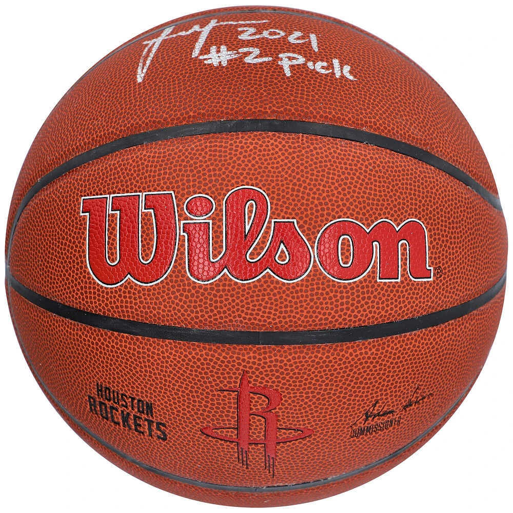 Jalen Green Houston Rockets Autographed Wilson Team Logo Basketball with "2021 #2 Pick" Inscription