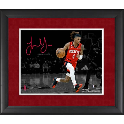 Photographie encadrée de 11"x 14" de Jalen Green Houston Rockets - Signature en fac-similé