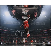 James Harden Houston Rockets Autographed 16" x 20" 1-Handed Dunk in Red Jersey Photograph 