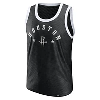 Débardeur en maille noire Fanatics pour homme des Houston Rockets