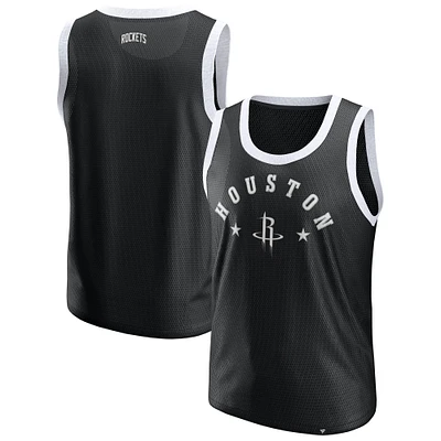 Débardeur en maille noire Fanatics pour homme des Houston Rockets