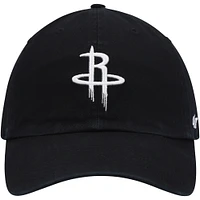 Men's '47 Black Houston Rockets Team Clean Up Adjustable Hat