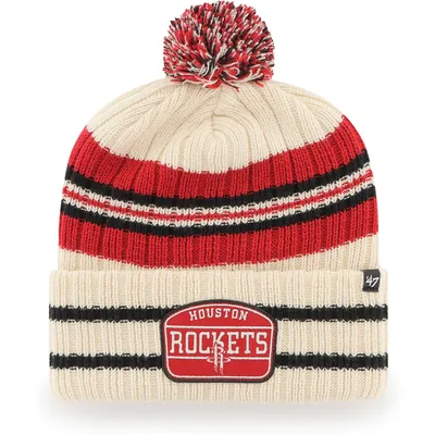 Houston Rockets '47 Hone Patch Cuffed Knit Hat with Pom - Cream