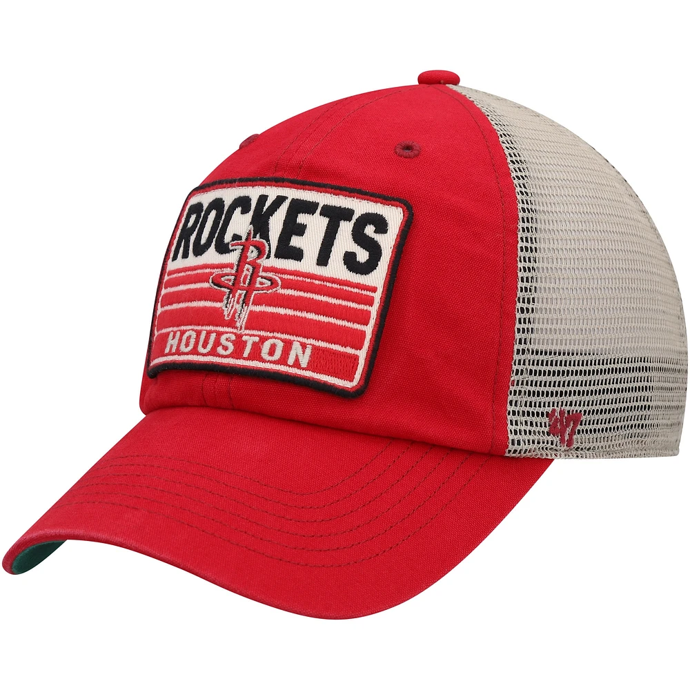 Casquette '47 rouge/naturel Houston Rockets Four Stroke Clean Up Snapback pour homme