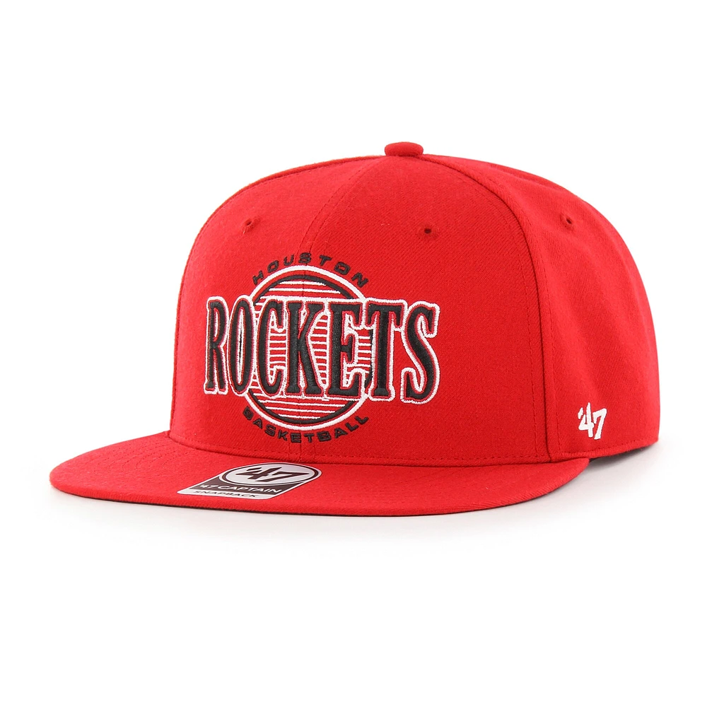 Men's '47 Red Houston Rockets High Post Captain Snapback Hat