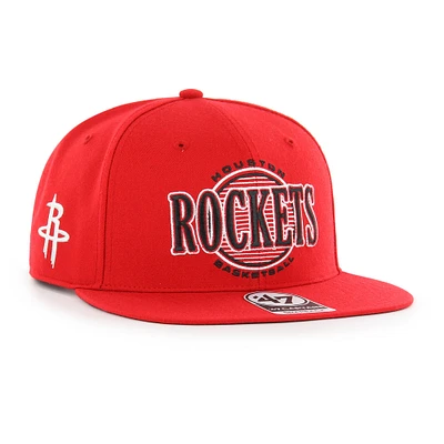 Casquette '47 Red Houston Rockets High Post Captain Snapback pour homme