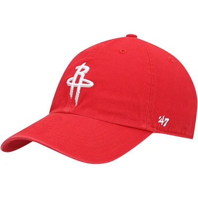 Men's '47 Red Houston Rockets Logo Clean Up Adjustable Hat