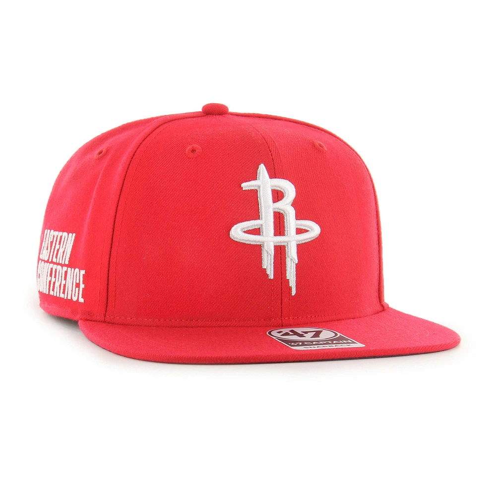 Men's '47  Red Houston Rockets Sure Shot Captain Snapback Hat