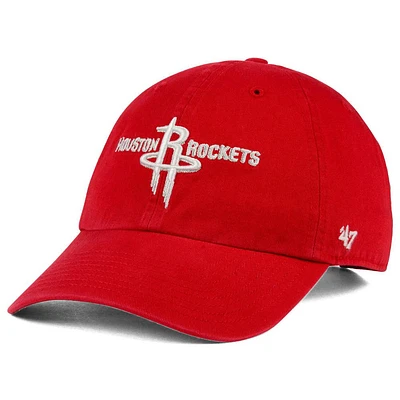 Men's '47 Red Houston Rockets Team Logo Clean Up Adjustable Hat