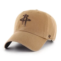 Men's '47 Tan Houston Rockets Ballpark Clean Up Adjustable Hat