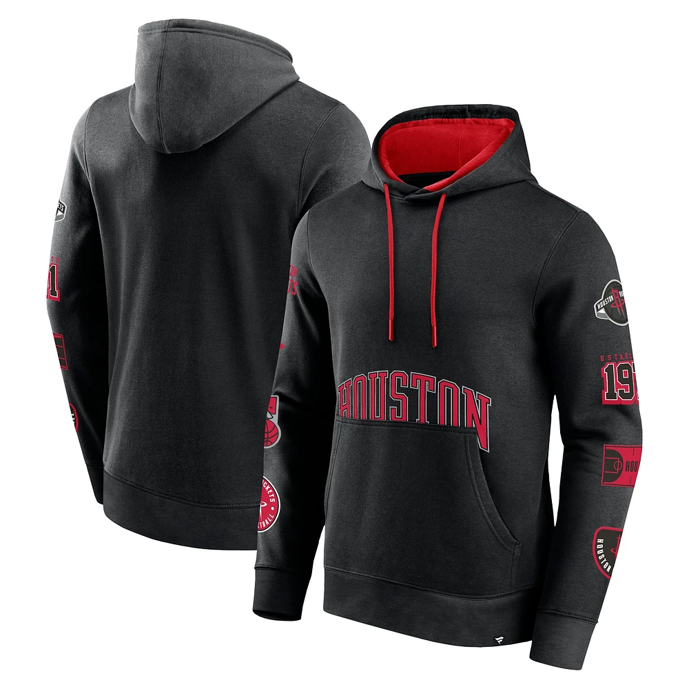 Men's Fanatics Black Houston Rockets Home Court Pullover Hoodie