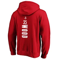 Fanatics pour hommes Christian Wood Red Houston Rockets Playmaker Nom et numéro Pull à capuche ajusté