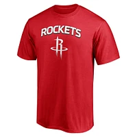 T-shirt Fanatics Heathered Charcoal/Red Houston Rockets pour hommes - Pack combiné